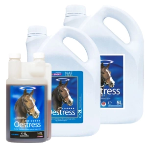 Suplement w płynie wspomagający prawidłową równowagę hormonalną u klaczy NAF Oestress