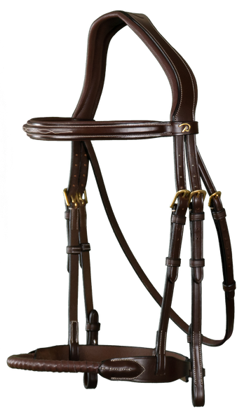 Ogłowie z pokrytym skórą nachrapnikiem sznurkowym Dy'on D Collection DYAAAI