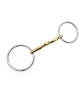 Wędzidło zwykłe z dużymi kółkami FAGER Annika Sweet Gold - podwójnie łamane