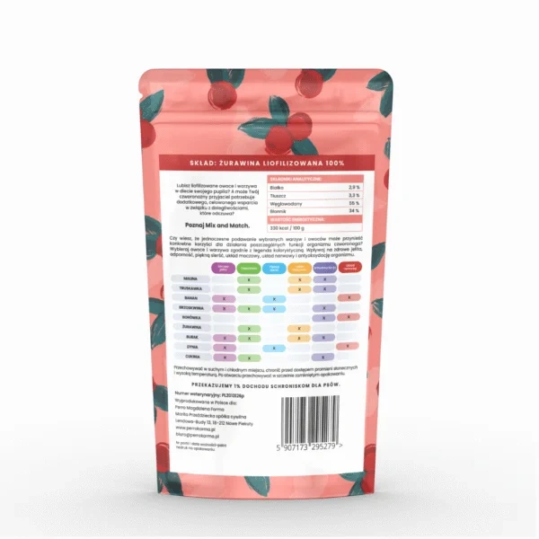 Liofilizowane przysmaki warzywne Perro - Żurawina