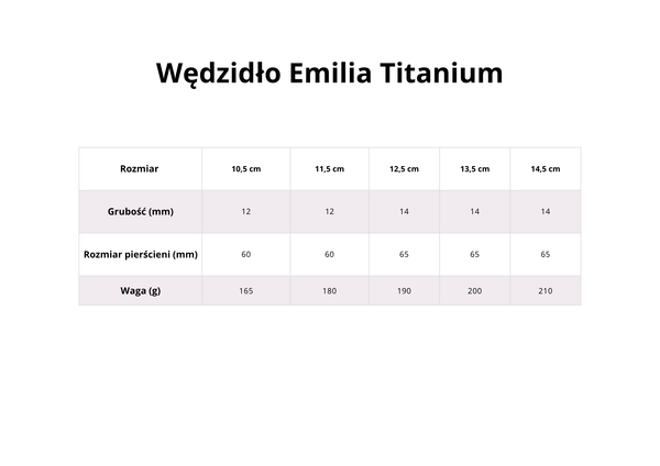 Wędzidło oliwkowe FAGER Emilia Titanium - pojedynczo łamane