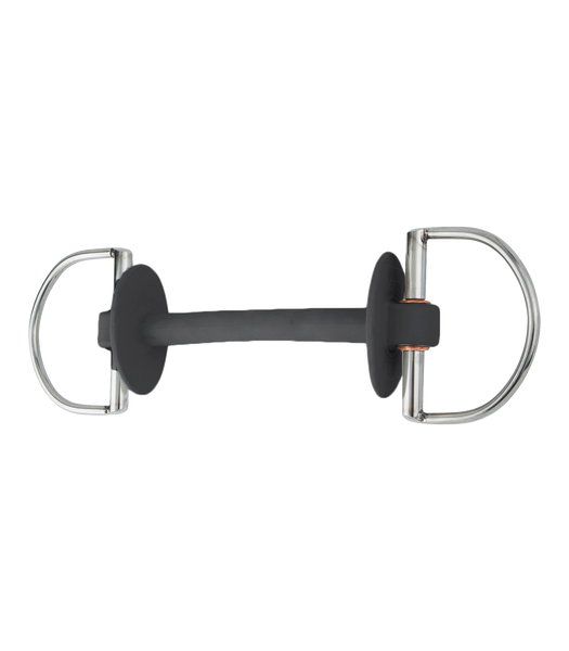 Wędzidło D-ring Beris Prime - proste ze zintegrowanymi śliniankami