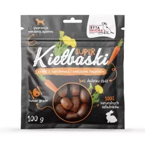 Super kiełbaski dla psa z królikiem, marchewką i mniszkiem Syta Micha