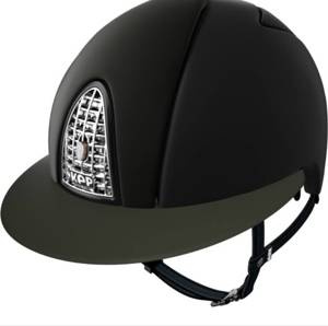 Kask z szerokim daszkiem KEP Italia Cromo Textile - czarny/srebrny/military green 56