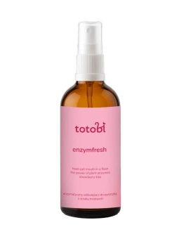 Enzymatyczny odświeżacz do pyszczka dla psa i kota o smaku truskawkowym Totobi Enzymfresh Strawberry Kiss