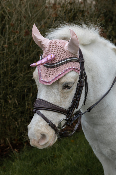 Nauszniki z różowym rogiem jednorożca Kentucky Horsewear Unicorn Glitter