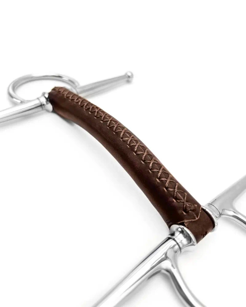 Wędzidło z wąsami FAGER Adam - skórzana sztanga