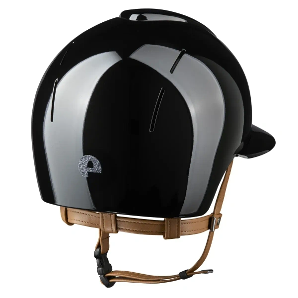 Kask jeździecki z szerokim daszkiem KEP Italia Smart Nova Polish Black/Beige Star Silver