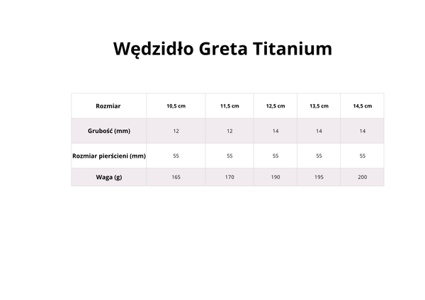Wędzidło zwykłe z krótkimi wąsami FAGER Greta Titanium - pojedynczo łamane