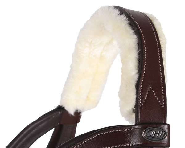 Ogłowie anatomiczne z futrem QHP Ontario