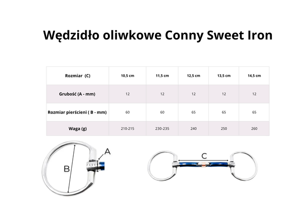 Wędzidło oliwkowe FAGER Conny - podwójnie łamane