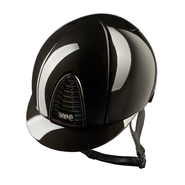 Kask jeździecki KEP Italia Cromo 2.0 Black Shine Swarovski Logo Black Mirror