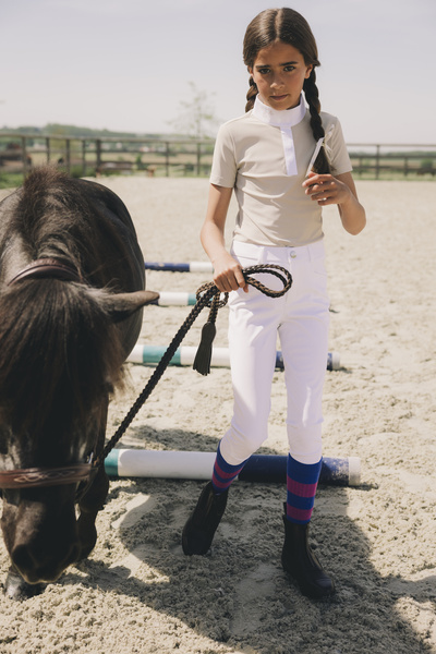Dziewczęce bryczesy jeździeckie z kolanowym lejem silikonowym Kentucky Ridingwear Miami City