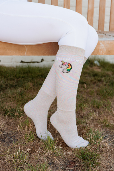 Podkolanówki jeździeckie Kentucky Horsewear Glitter Unicorn - trójpak