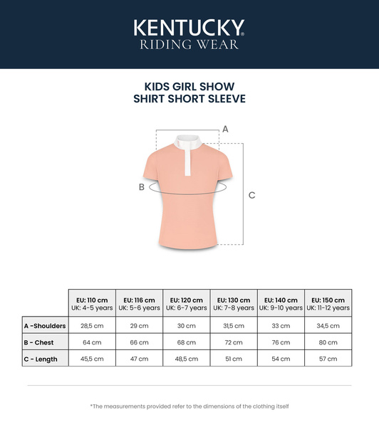 Dziewczęca koszula konkursowa z krótkim rękawem Kentucky Ridingwear Tokyo