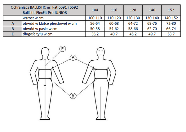 Kamizelka ochronna Komperdell Ballistic FlexFit PRO Junior - lev. 2