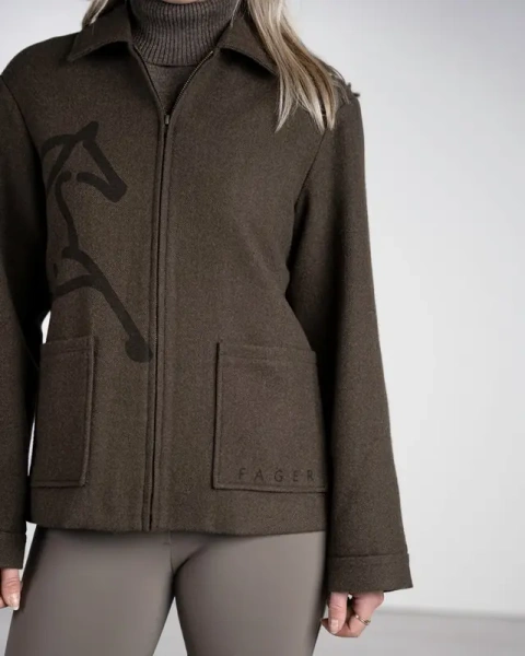 Damska kurtka jeździecka w stylu Harrington z wełnianą strukturą Fager Frida Harrington Jacket