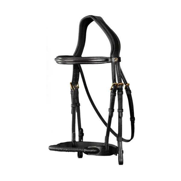 Ogłowie z pokrytym skórą nachrapnikiem sznurkowym Dy'on D Collection DYAAAI