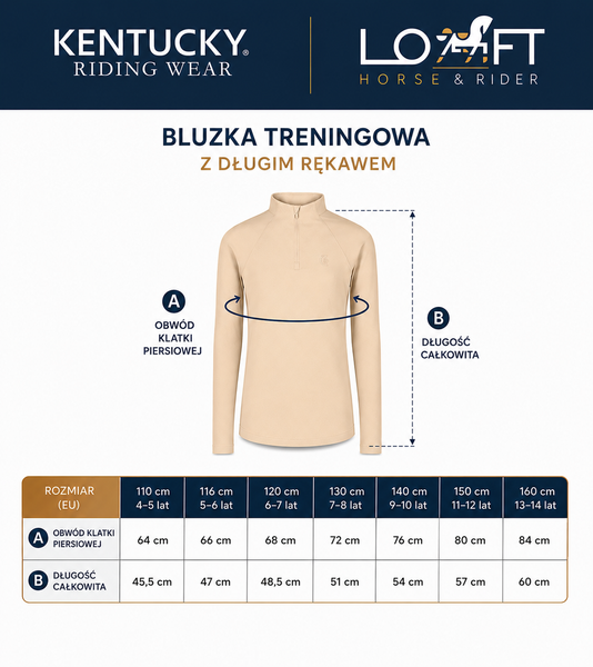 Dziewczęca bluzka treningowa z długim rękawem Kentucky Ridingwear Madrid