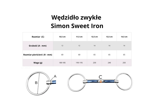 Wędzidło zwykłe FAGER Simon Titanium - sztanga z portem językowym