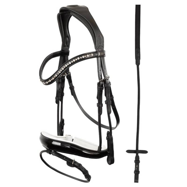 Ogłowie anatomiczne z lakierowanym nachrapnikiem szwedzkim ANKY® Comfort Fit Anatomical