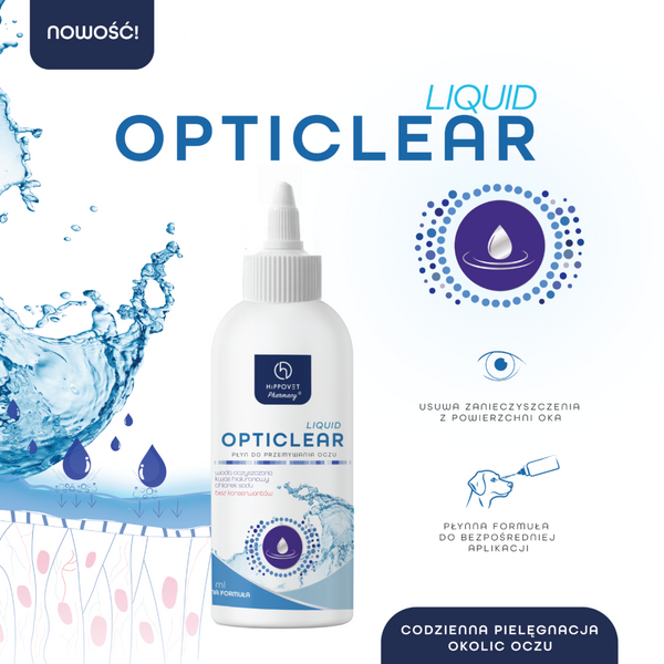 Płyn do przemywania oczu dla małych i dużych zwierząt Hippovet Pharmacy Opti Clear 200 ml