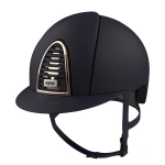 Kask jeździecki KEP Italia Cromo 2.0 Blue Textile Rose Gold Frame