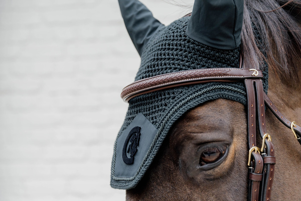 Ogłowie z nachrapnikiem angielskim kombinowanym z paskiem krzyżowym Dy'on D Collection Plaited DYAOAK