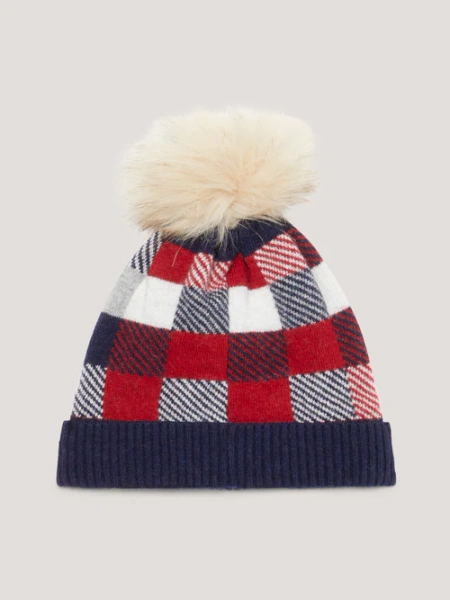 Czapka zimowa z pomponem TOMMY HILFIGER EQUESTRIAN