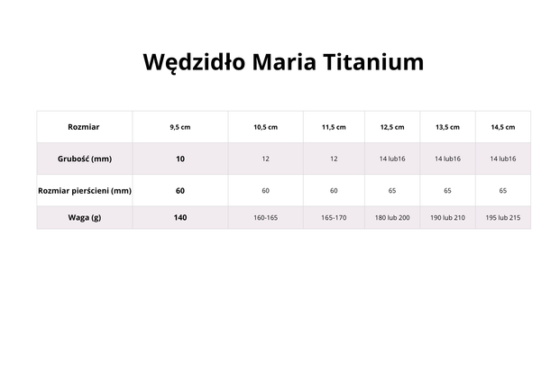 Wędzidło zwykłe FAGER Maria Titanium - podwójnie łamane