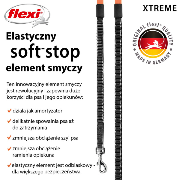 Smycz automatyczna z amortyzatorem dla psa Flexi Xtreme