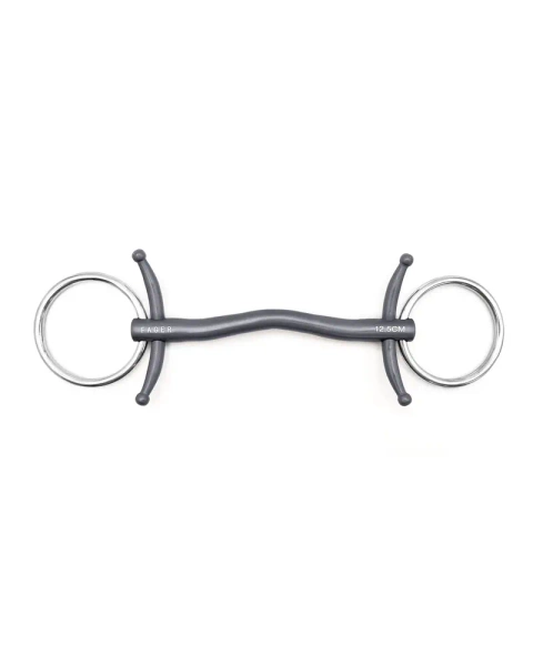 Wędzidło zwykłe z krótkimi wąsami FAGER Sara Titanium - sztanga z portem językowym