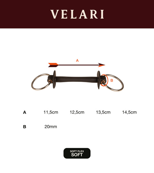 Wędzidło zwykłe ze zintegrowanymi śliniankami Velari - prosta sztanga Ultra Soft