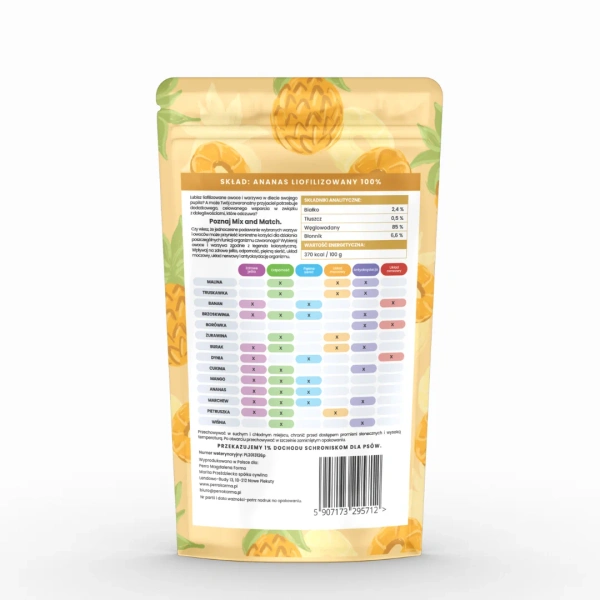 Liofilizowane przysmaki warzywne Perro - Ananas