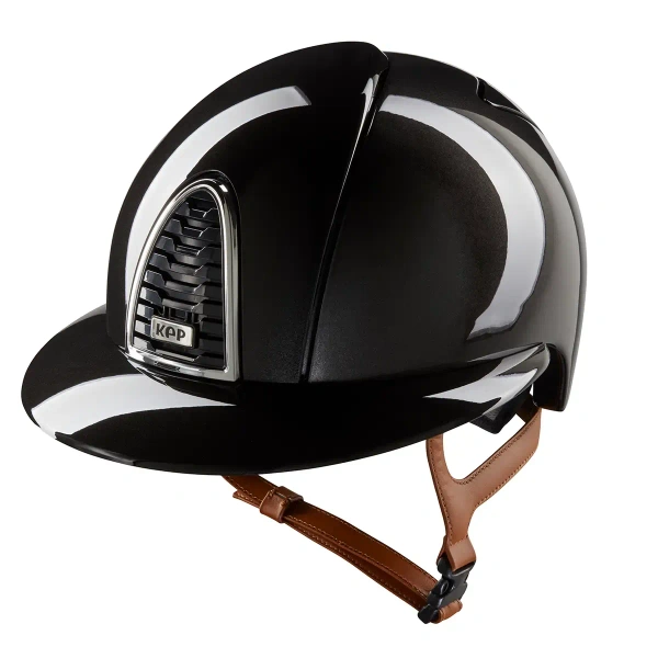 Kask jeździecki z szerokim daszkiem KEP Italia Cromo 2.0 Black/Beige Shine
