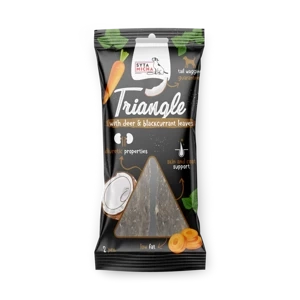 Gryzak dla psa trójkąt do żucia Syta Micha - jeleń z kokosem i liśćmi czarnej porzeczki