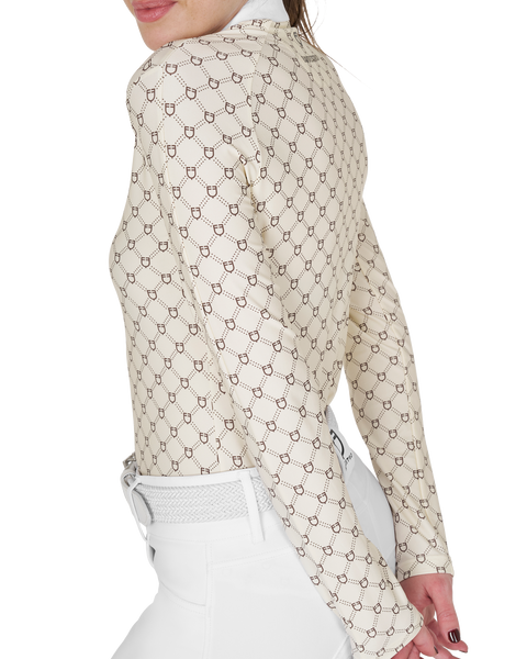 Koszula konkursowa z długim rękawem Equestro Monogram