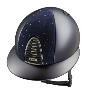 Kask jeździecki z szerokim daszkiem KEP Italia Cromo 2.0 Textile Blue Goccia