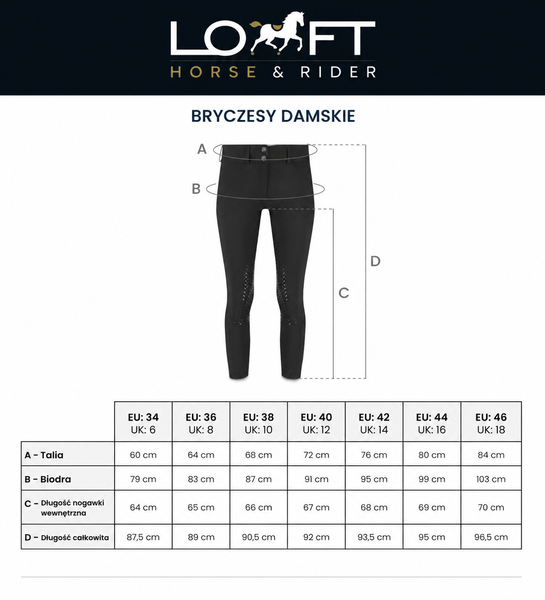 Damskie legginsy jeździeckie z pełnym lejem silikonowym Kentucky Ridingwear Riding Legging Classic