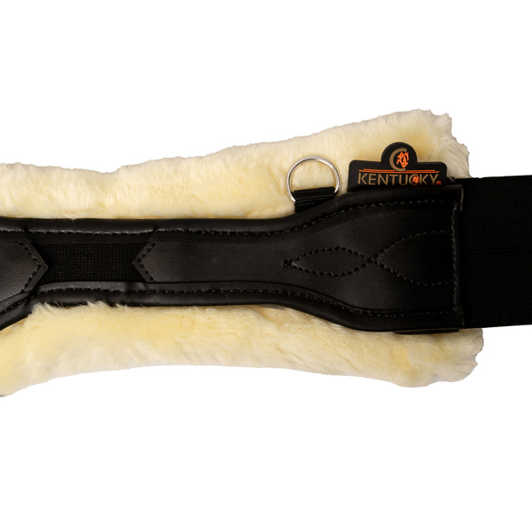 Popręg skokowy z fartuchem i futrem syntetycznym Kentucky Horsewear Sheepskin Anatomic Stud Girth