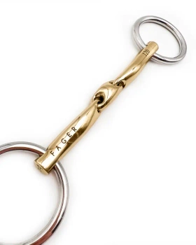 Wędzidło zwykłe FAGER Celice Sweet Gold Bradoon - podwójnie łamane