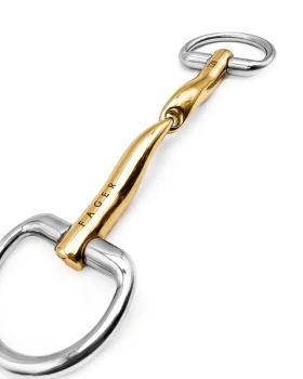 Wędzidło oliwkowe FAGER Elin Sweet Gold Bradoon - pojedynczo łamane