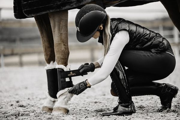 Ochraniacze ujeżdżeniowe z futrem Kentucky Horsewear Turnout Boots Leather - przody