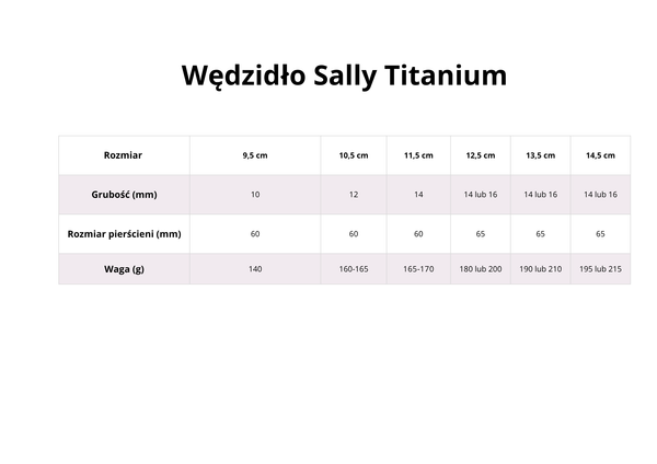 Wędzidło zwykłe FAGER Sally Titanium - podwójnie łamane z rollerem