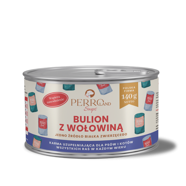 Bulion z filetem wołowym dla psa i kota PERRO PERROland Soups