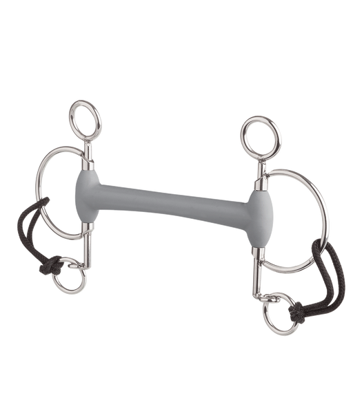 Pelham oliwkowy z krótkimi czankami Beris Eggbutt - prosty