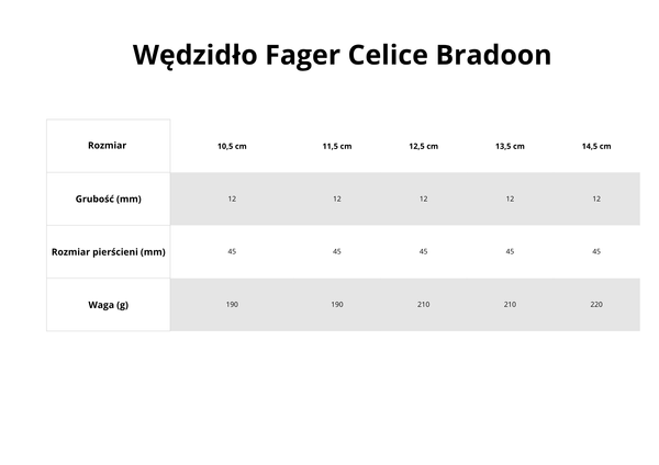 Wędzidło zwykłe FAGER Celice Sweet Gold Bradoon - podwójnie łamane