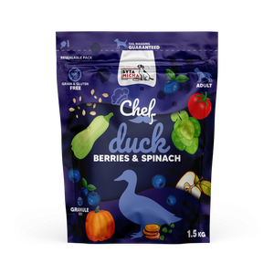 Sucha karma dla psa Syta Micha - Kaczka, jagody i szpinak 1,5 kg