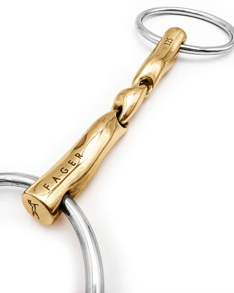 Wędzidło zwykłe FAGER Axel Sweet Gold - podwójnie łamane