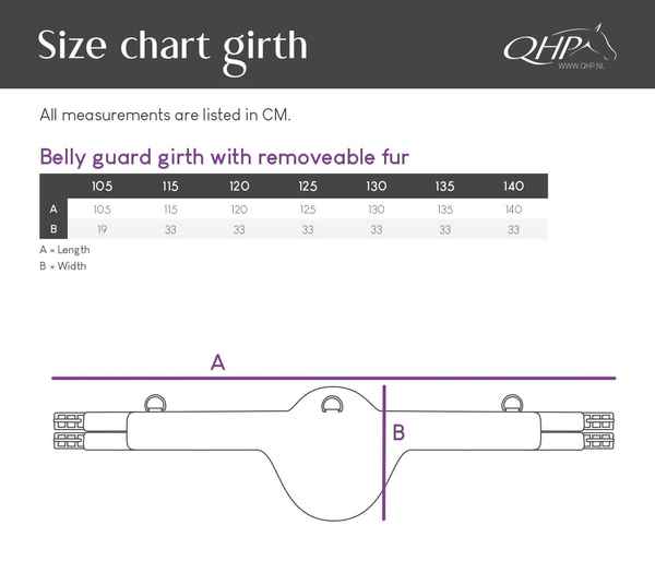 Popręg z fartuchem i odpinanym futrem QHP